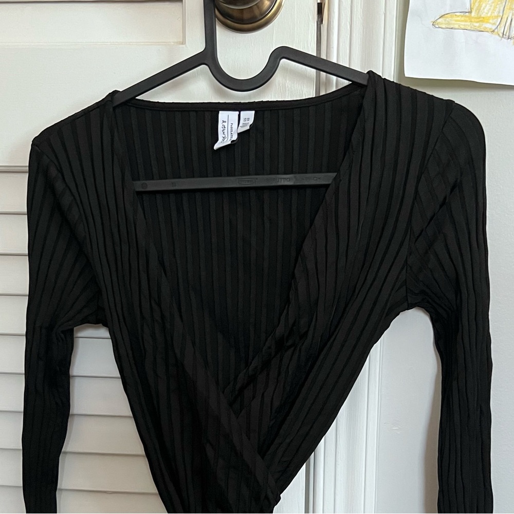 & other stories wrap top size: XS works well for matching leotard